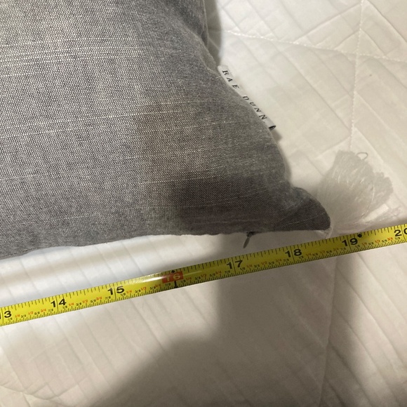 Rae Dunn Live Simply Decorative Throw Pillow - Gray linen with white lettering - Picture 8 of 8